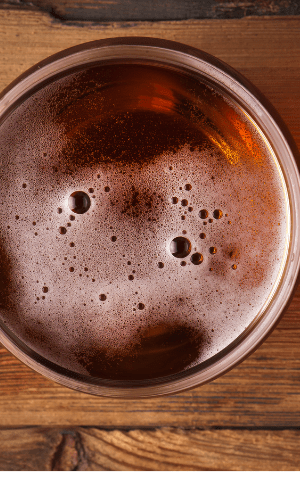 Top view of a beer
